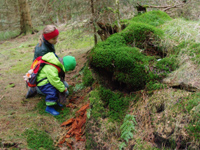 Kinder im Moos