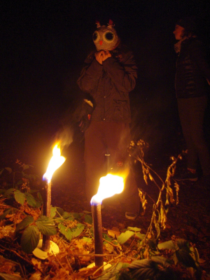 Waldwesen im  Fackelschein